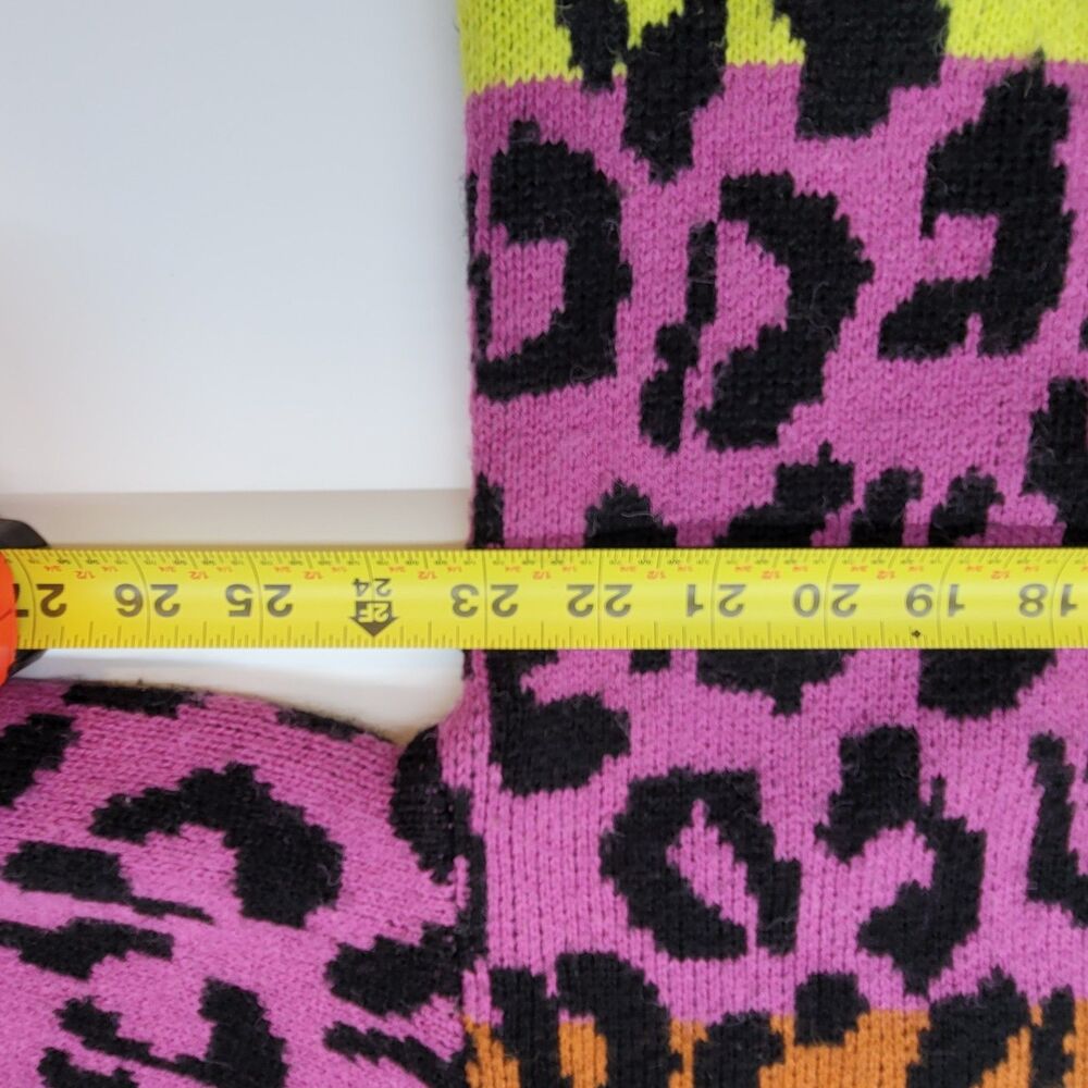 FARM Rio Mixed Leopards Cardigan XS Orange Purple Green Ombre Knit Open Front - Picture 14 of 15